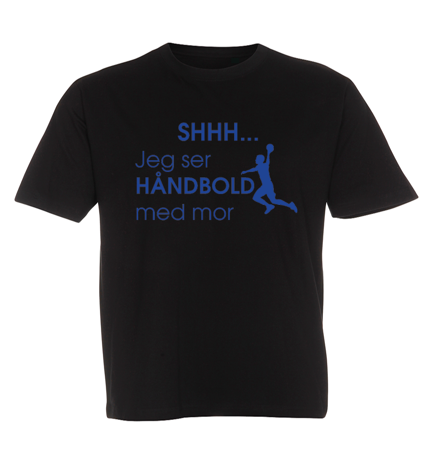 Børne t-shirt - Shhh jeg ser håndbold med Mor