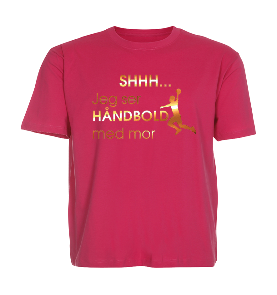 Børne t-shirt - Shhh jeg ser håndbold med Mor