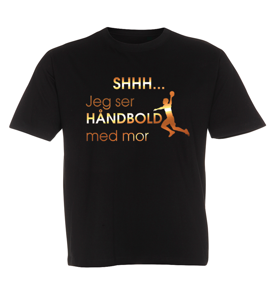Børne t-shirt - Shhh jeg ser håndbold med Mor