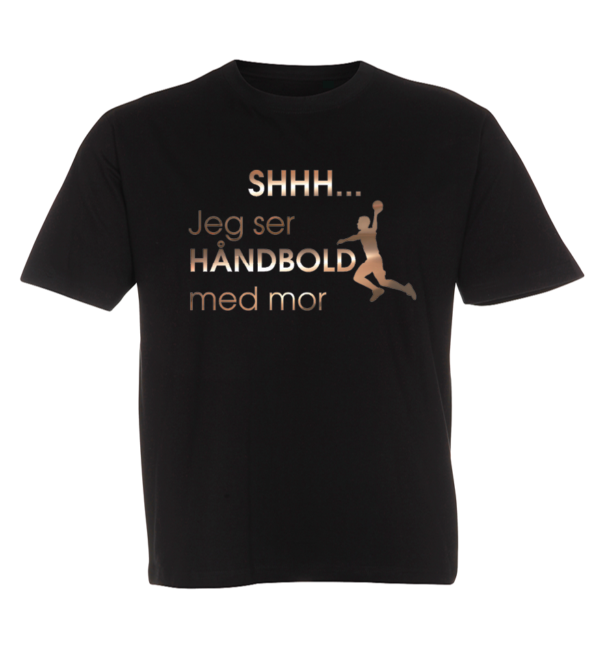 Børne t-shirt - Shhh jeg ser håndbold med Mor