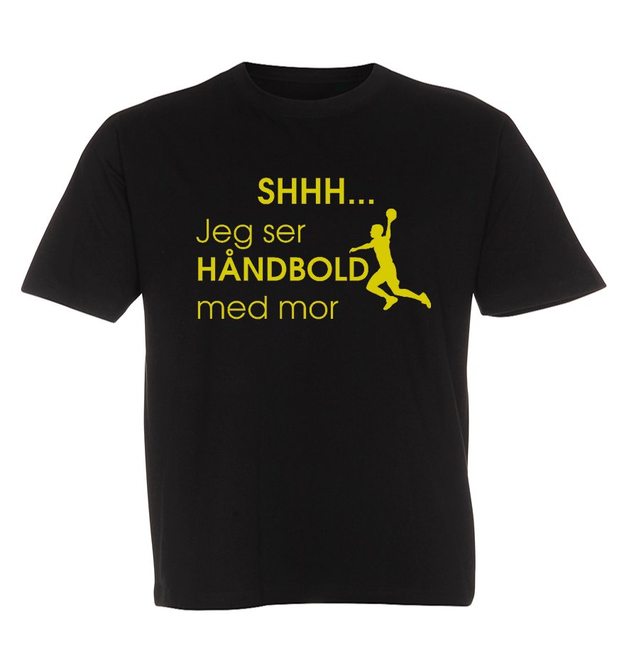 Børne t-shirt - Shhh jeg ser håndbold med Mor