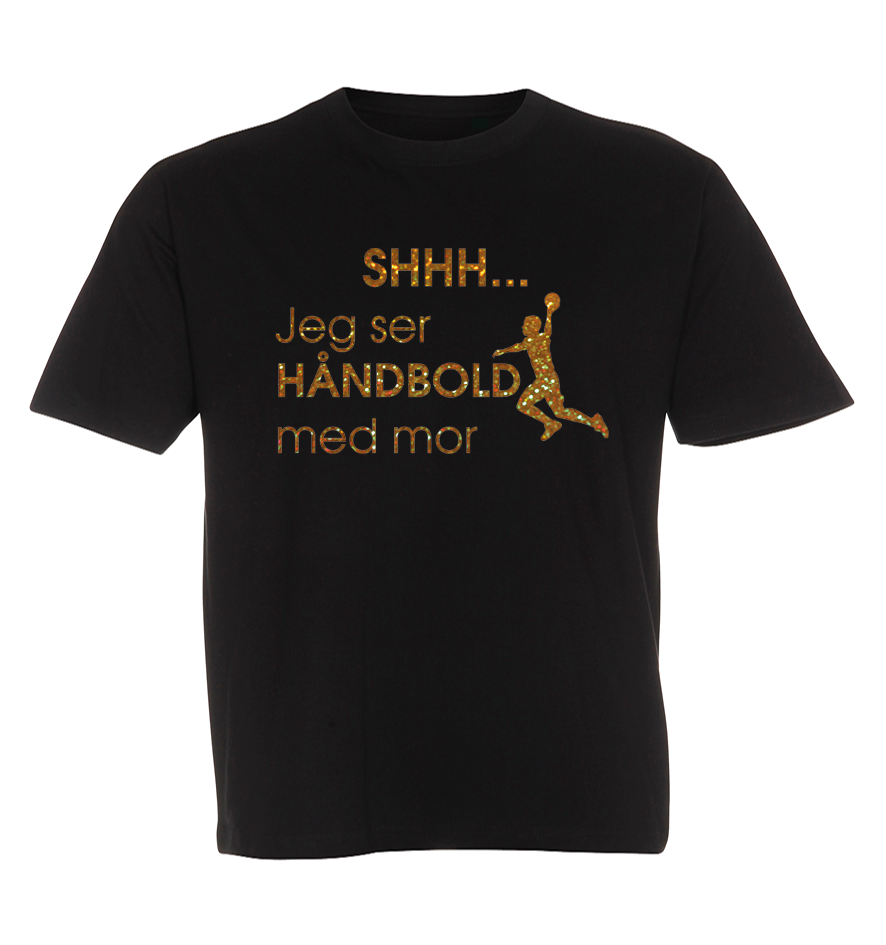 Børne t-shirt - Shhh jeg ser håndbold med Mor