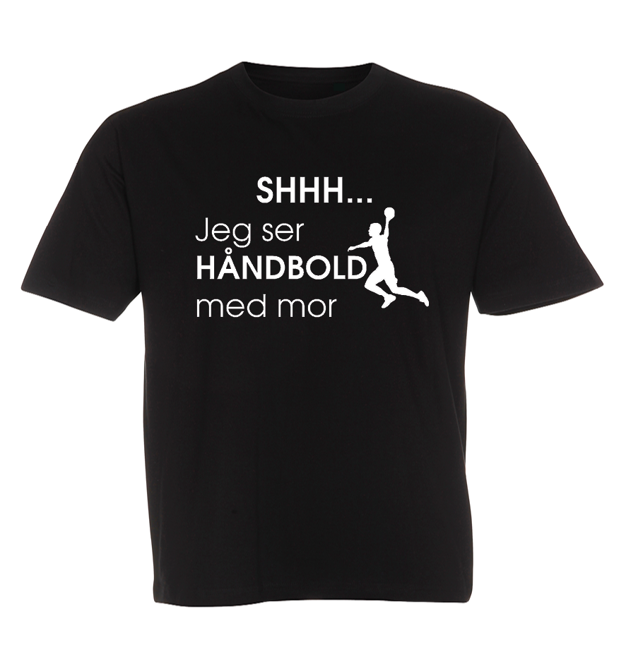 Børne t-shirt - Shhh jeg ser håndbold med Mor