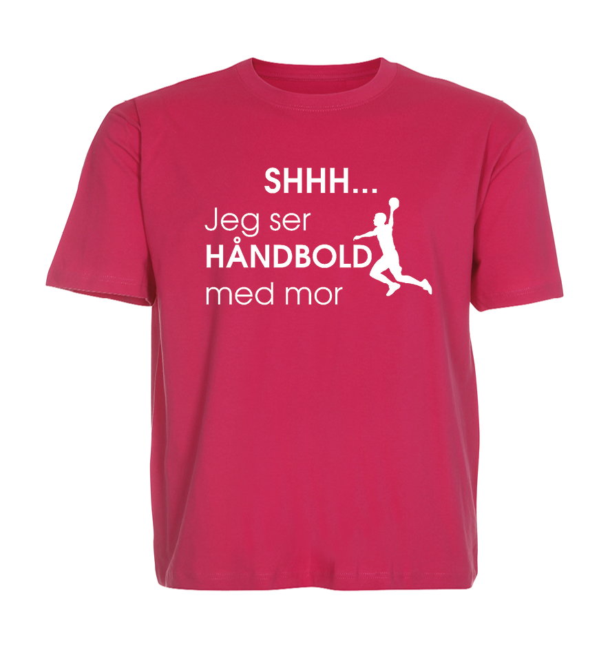 Børne t-shirt - Shhh jeg ser håndbold med Mor
