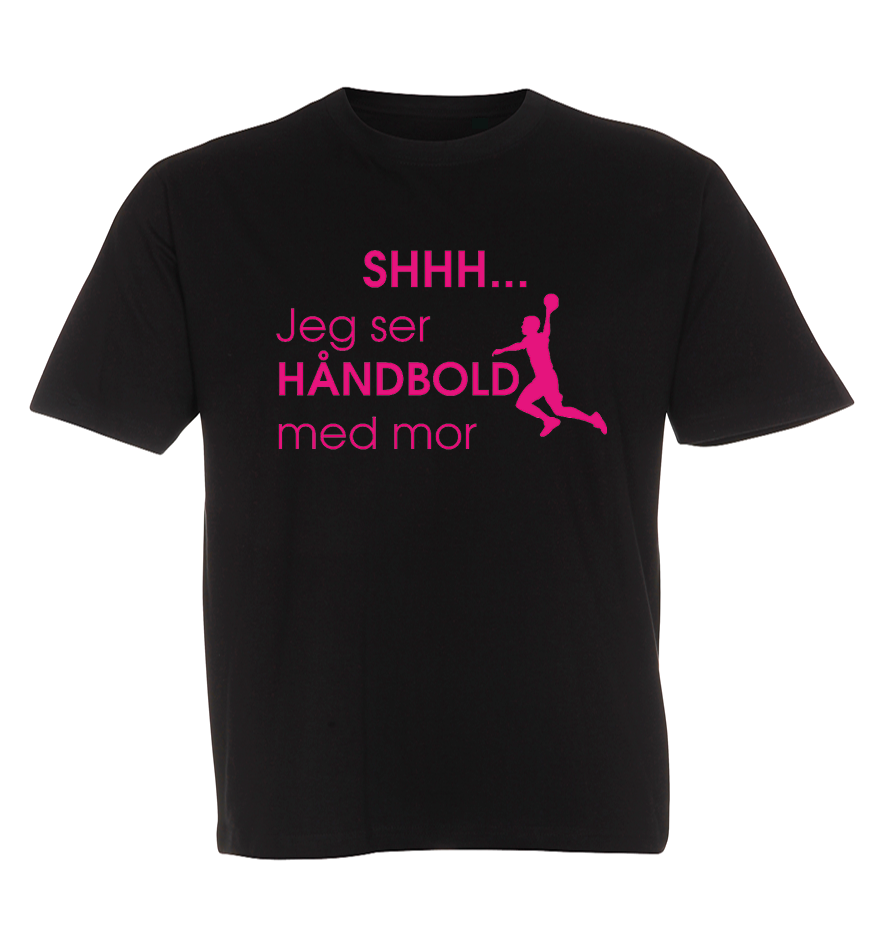 Børne t-shirt - Shhh jeg ser håndbold med Mor