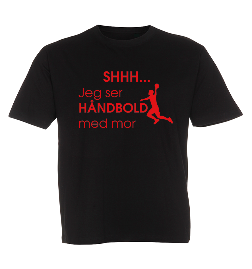 Børne t-shirt - Shhh jeg ser håndbold med Mor