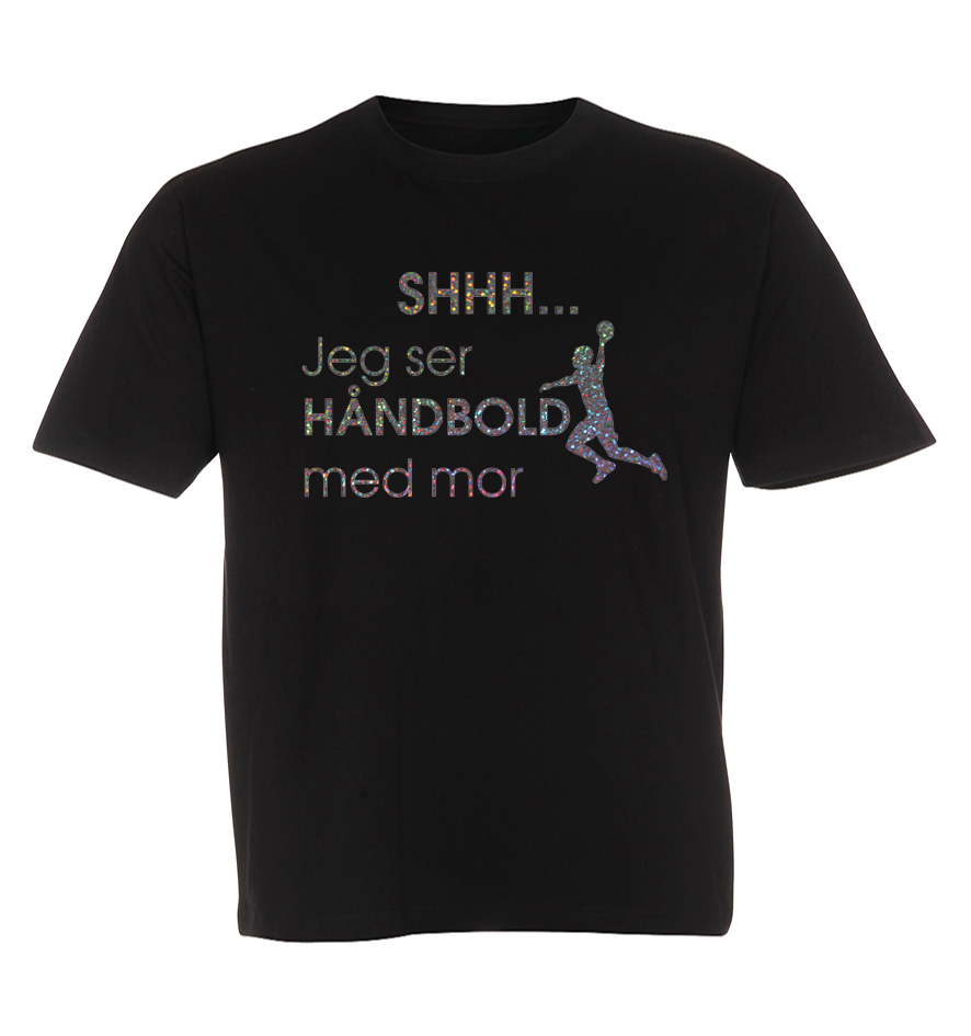 Børne t-shirt - Shhh jeg ser håndbold med Mor