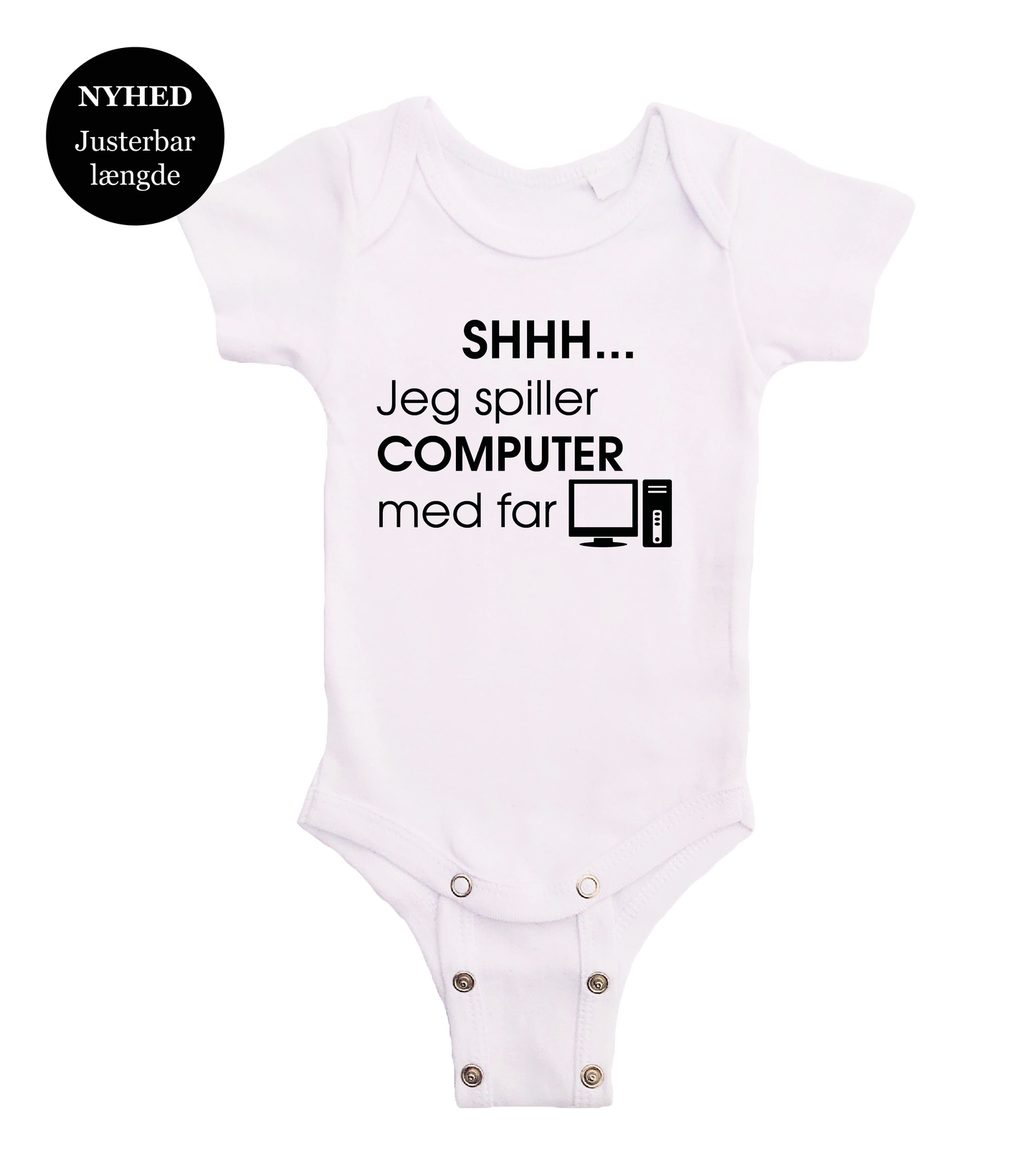 Baby bodystocking - Shhh jeg spiller computer med far
